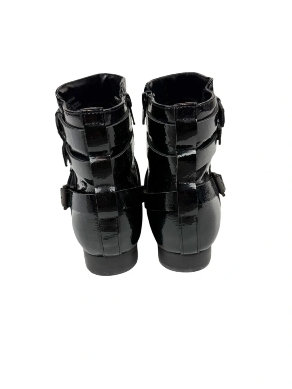 Coconuts by Matisse Amsterdam Black Patent Buckle Pointed Toe Ankle Boots Sz 8.5
